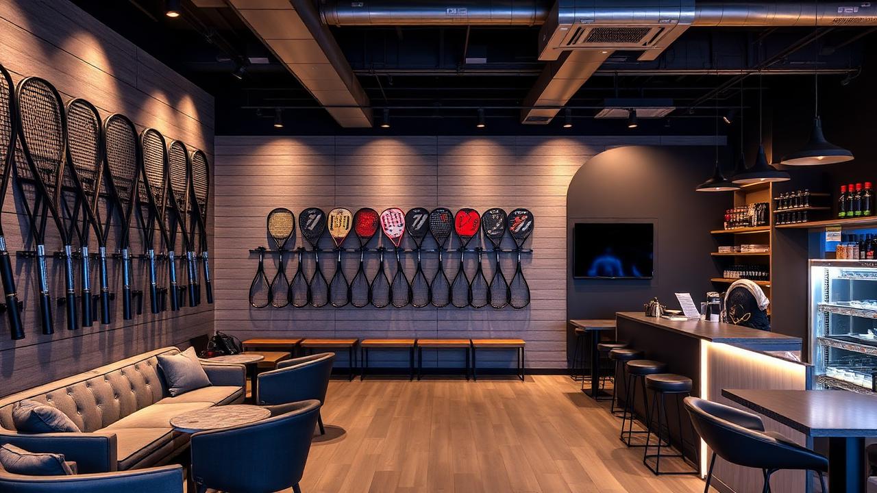 Al Barsha Padel Club — Clubhouse lounge & pro shop